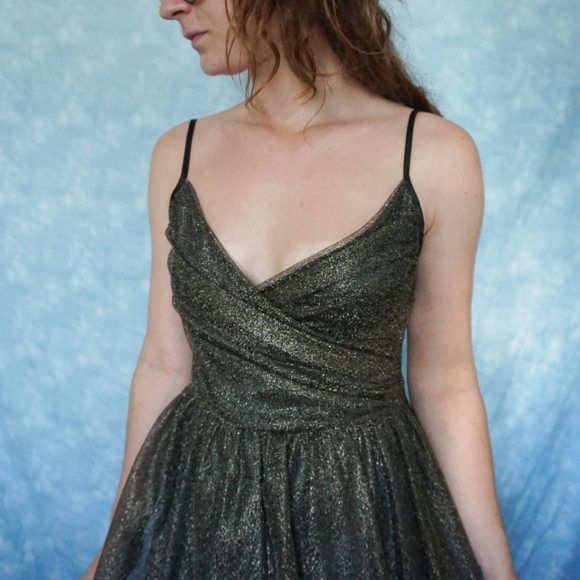 Gold Metallic Party Dress - Picture 2 of 4